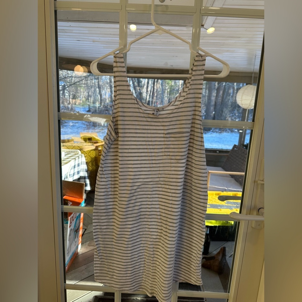 Cotton On Gray and White Striped Tank Dress
